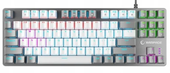 Klaviatūra Rampage Snug RGB KRGD Red Switch (EN) White/ Grey