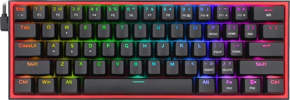 Klaviatūra Redragon K617 Fizz Red RGB (US) Black