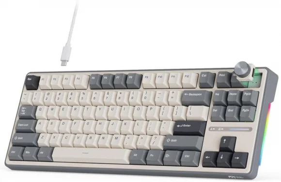 Klaviatūra Royal Kludge R87 Pro Half Grey Brown Switch (EN)