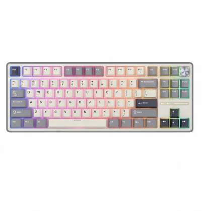 Klaviatūra Royal Kludge R87 Pro Half Grey, Creamy Switch, US