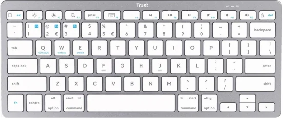 Klaviatūra Trust Basics belaidė Bluetooth (US) sidabrinė