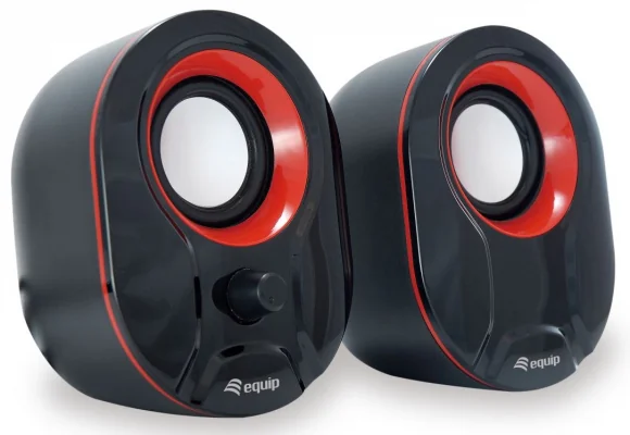 Kompiuterinės kolonėlės EQUIP Stereo (245332) Juodas/ Raudonas
