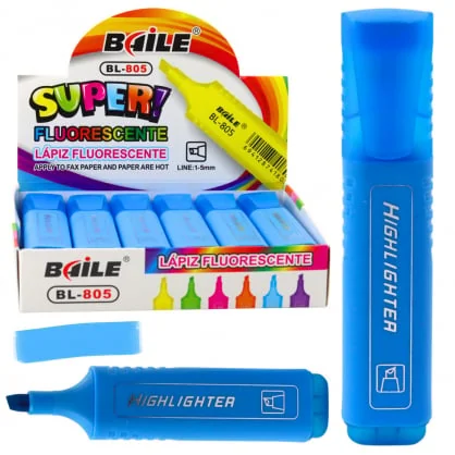 LEAN Highlighter Marker For Notes School Office Neon Intense Blue