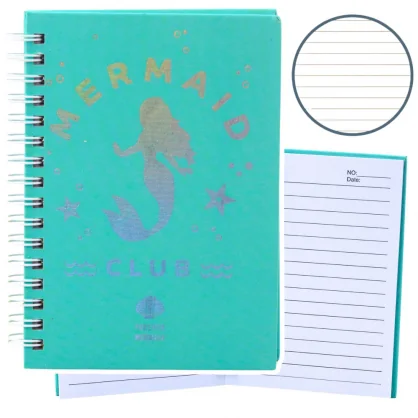 LEAN Holographic Mermaid Turquoise Lined Notebook A6 80 Sheets