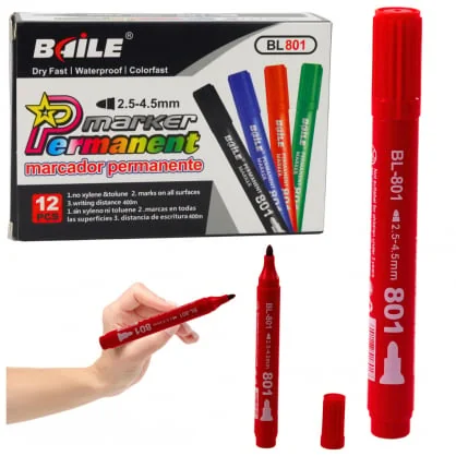 LEAN Permanent Marker Waterproof Red 2.5-4.5 mm