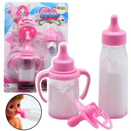 Lėlė LEAN Toys Baby Dolls Bottles Disappearing Milk Pacifier Set