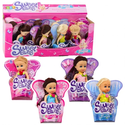 Lėlė LEAN Toys Mini Doll Fairy Elf Blue Purple Pink Mix 11.5cm