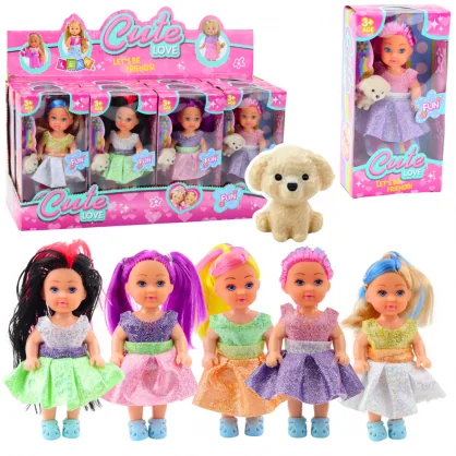 Lėlė LEAN Toys Mini Doll In Dress Set Pupil Mix 12cm