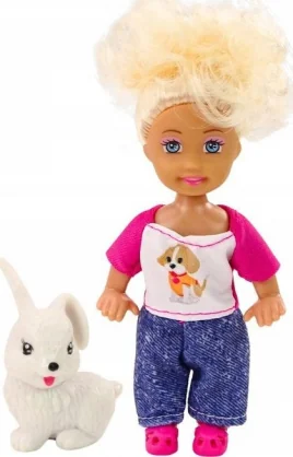 Lėlė LEAN Toys Mini Doll with Long Hair, Colorful Animal Clothes