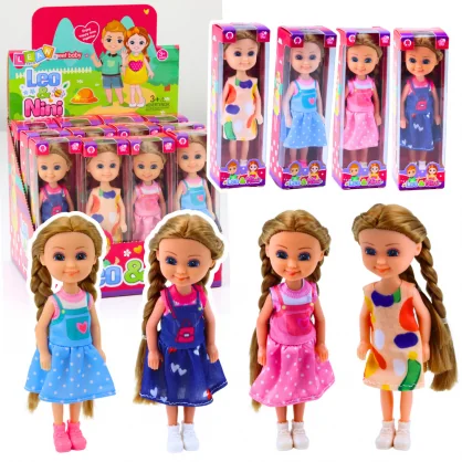 Lėlė LEAN Toys Mini Doll With Long Hair In Dress 15cm Mix