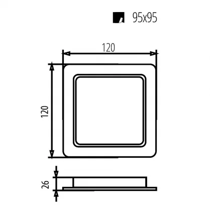 Lempa Maclean SLIM, 9W, Neutral White 4000K, 120*120*26mm, 900lm, MCE373 S