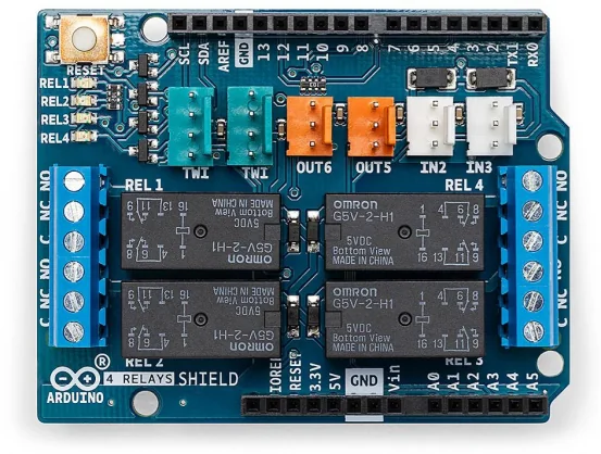 Mikrovaldiklis Arduino Shield 4 Relays