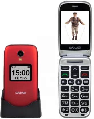 Mobilusis telefonas Evolveo EasyPhone FS Red/ Silver