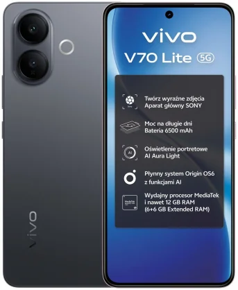 Mobilusis telefonas Vivo V70 Lite 6/ 256GB Elegant Black