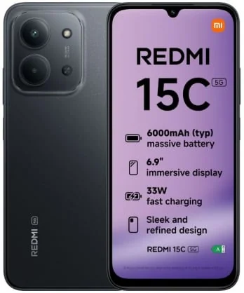 Mobilusis telefonas Xiaomi Redmi 15C 5G 4/ 256GB Midnight Black