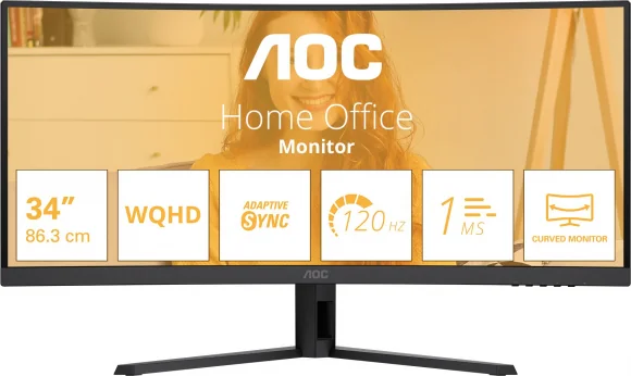 Monitorius AOC CU34B3E 34" VA 21:9 Curved