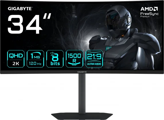 Monitorius Gigabyte GS34WQCA 34" VA 21:9 Curved