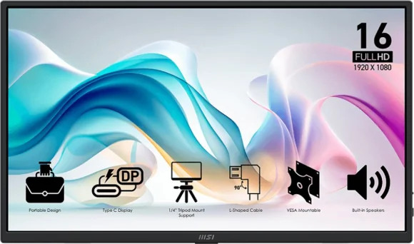 Monitorius MSI Pro MP165DE E6 15.6" IPS 16:9