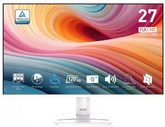 Monitorius MSI Pro MP275W E2 27" IPS FHD 120Hz 1ms 16:9 White