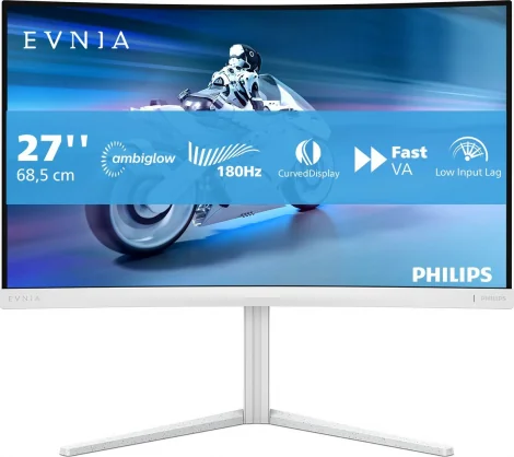 Monitorius Philips Evnia 27M2C5201L 27" VA 16:9 Curved White