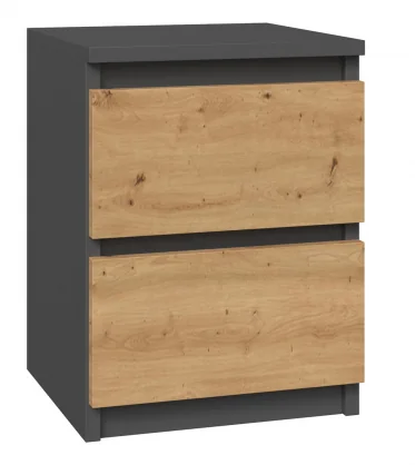 Naktinis staliukas TOP E SHOP Topeshop SZAFKA NOCNA MALWA M2 - ANTRACYT / DĄB ARTISAN