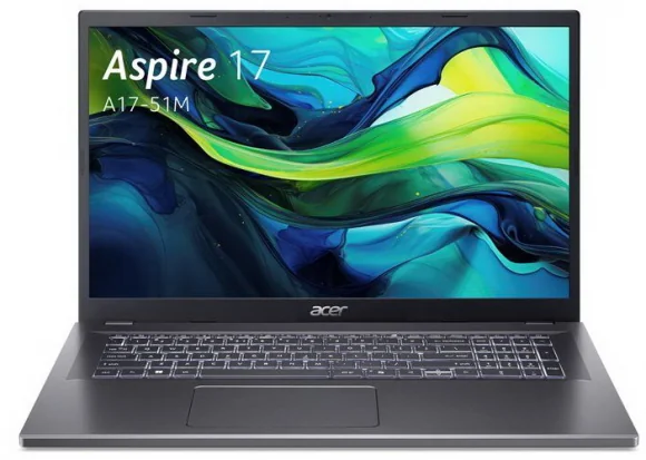 Nešiojamas kompiuteris Acer Aspire 17 A17-51M 17.3 FHD IPS 120U 16GB 512SSD EN W11 Gray