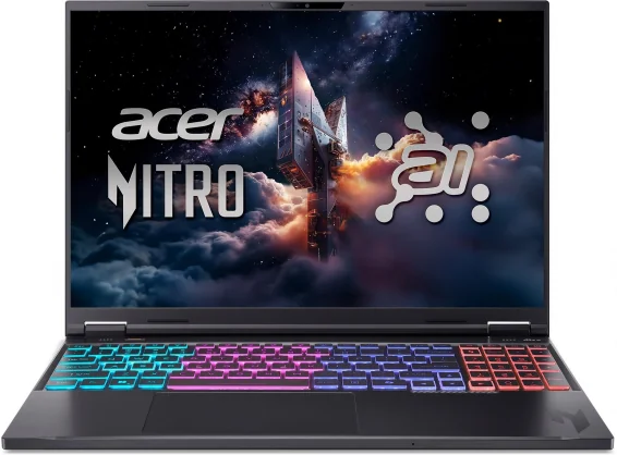 Nešiojamas kompiuteris Acer Nitro 16 AI AN16-61 16 180hz 365 32GB 1SSD RTX5070 EN W11Pro Black
