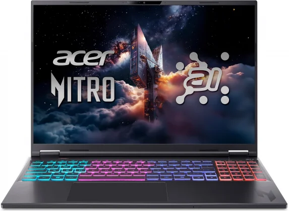 Nešiojamas kompiuteris Acer Nitro 16S AI AN16S-61 16 180hz 350 16GB 1SSD RTX5050 EN DOS Black