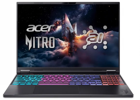 Nešiojamas kompiuteris Acer Nitro V 16 AI 16 180hz 365 16GB 1SSD RTX5060 EN DOS Black