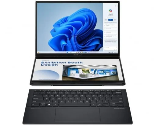 Nešiojamas kompiuteris Asus ZenBook Duo OLED UX8406CA-PZ068X 14 120hz 285H 32GB 1SSD EN W11P Gray