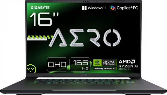 Nešiojamas kompiuteris Gigabyte AERO X16 1TH93EEC94DH 16 165hz AI 7 350 16GB 1SSD RTX5050 EN W11 White