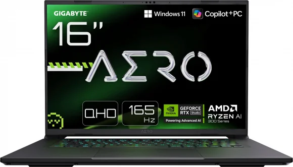 Nešiojamas kompiuteris Gigabyte Aero X16 1WH93DEC64AH 16 165hz 350 32GB 1SSD RTX5070 EN W11 Gray