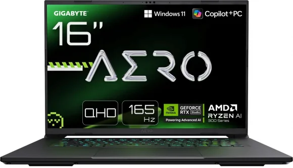 Nešiojamas kompiuteris Gigabyte Aero X16 1WH93EEC64AH 16 165hz 350 32GB 1SSD RTX5070 EN W11 White