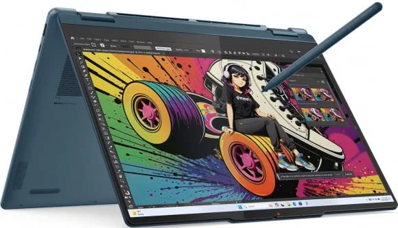 Nešiojamas kompiuteris Lenovo Yoga 7 2in1 14AKP10 OLED Touch AI7-350 16GB 512SSD W11 Teal 83JR00BQNT
