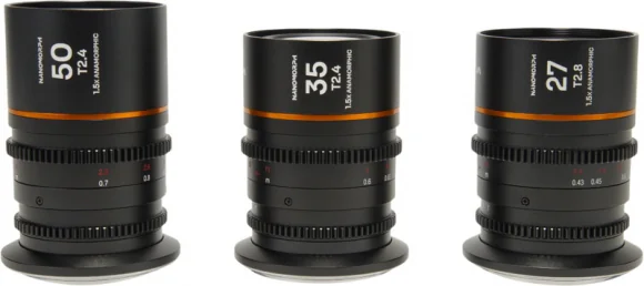 Objektyvas Laowa Nanomorph S35 Prime 3-Lens Bundle (27mm/ 35mm/ 50mm) (Amber) - Canon RF
