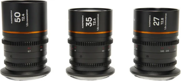 Objektyvas Laowa Nanomorph S35 Prime 3-Lens Bundle (27mm, 35mm, 50mm) (Amber) - L Mount