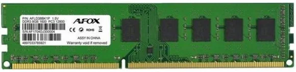 Operatyvioji atmintis Afox Green 8GB DDR3 1600MHZ DIMM AFLD38BK1P