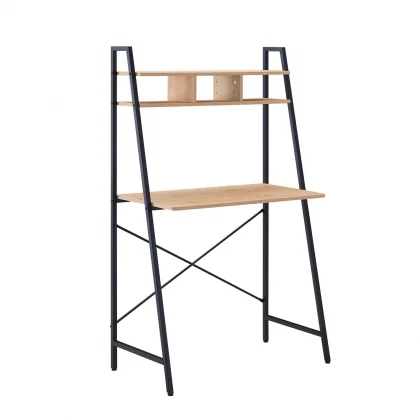 Pietų stalas Evelekt Desk STUDY with shelf 84x44xH142cm, oak/ brown