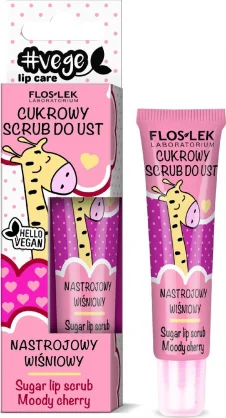 Produktas Floslek Floslek Floslek Lip Care Vege Cukrowy Scrub do ust Nastrojowy Wiśniowy