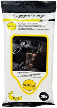 Salono priežiūros priemonė Dunlop Cockpit Wipes Vanilla 20pcs