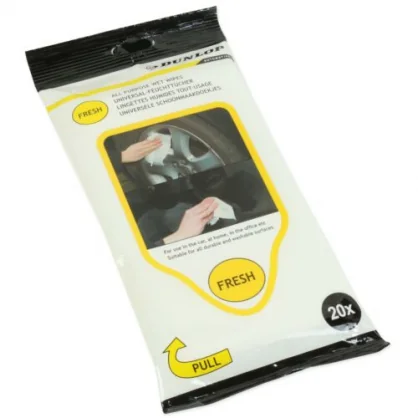 Salono priežiūros priemonė Dunlop Dashboard Wipes Fresh 20pcs
