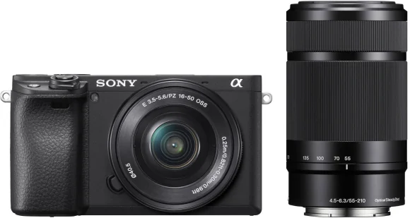 Sisteminis fotoaparatas Sony Alpha A6400 + 16-50mm OSS + 55-210mm OSS Black