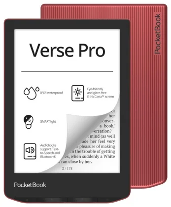 Skaityklė Pocketbook PB634-3-WW „Verse Pro“ aistros raudona
