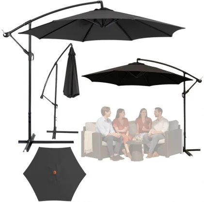 Skėtis nuo saulės LEAN Side Garden Umbrella with Adjustable Tilt Cover 350 x 250cm Anthracite