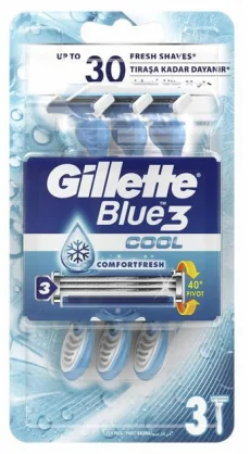 Skustuvas Gillette Blue3 Cool 3pcs