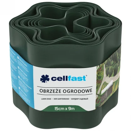 Sodo dekorai Cellfast Cellfast Obrzeże ogrodowe ciemna zieleń 15cm x 9m (30-022)