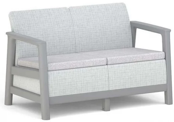 Sodo sofa Keter Scandi Linea 2 Seater Sofa Light Gray / Dark Steel Gray