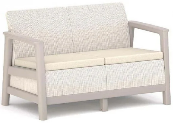 Sodo sofa Keter Scandi Linea 2 Seater Sofa Pebble Gray / Light Beige