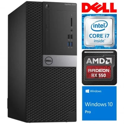 Stacionarus kompiuteris Dell 5050 MT i7-7700 16GB 512SSD RX550 4GB W10P ReNew