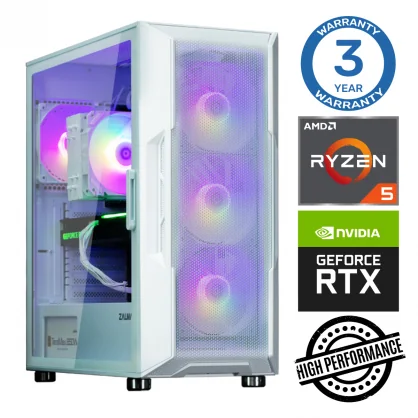 Stacionarus kompiuteris INTOP Ryzen 5 5500 16GB 250SSD M.2 NVME+2TB RTX3050 6GB no-OS White